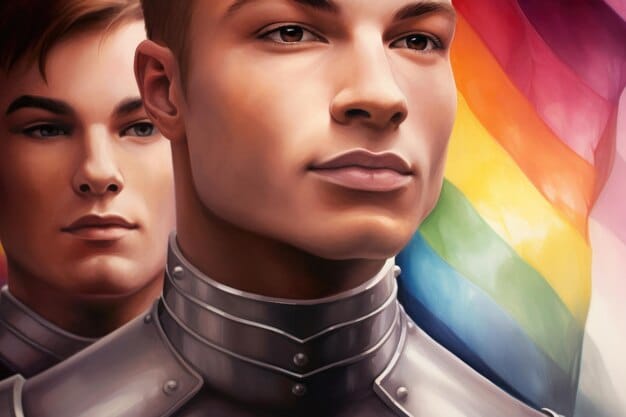 A close-up of a League of Legends character sporting a Pride Month skin, showcasing vibrant rainbow colors and inclusive design elements, highlighting the game's commitment to LGBTQ+ representation.