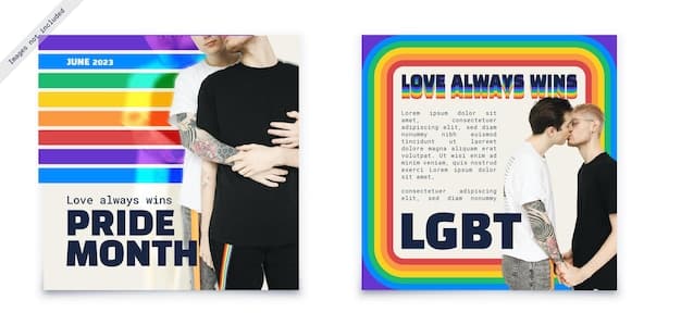 A collage showing various social media posts advocating for LGBTQ+ representation in League of Legends. The posts include fan art of existing champions with subtle LGBTQ+ themes, discussions on representation in forums, and community events focused on inclusivity. The overall tone is supportive and diverse, highlighting the community’s efforts to promote LGBTQ+ visibility within the game.