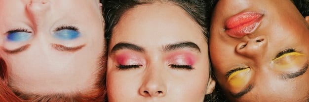 A collage showing different makeup looks inspired by various emotes. One look might be a bright and cheerful look inspired by a smiling emoji, while another could be a dramatic and bold look inspired by an angry or surprised emoji.