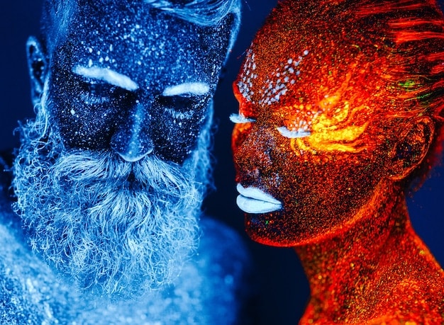 A split-screen showcasing two League of Legends players, one using the Cosmic skin and the other using the Dark Cosmic skin. The contrast and thematic unity highlight the synergy.