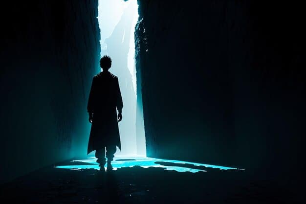 A digital artwork of Zed, the Master of Shadows, standing imposingly with his blades drawn, showcasing his dark and mysterious assassin persona. The background is a shadowy, temple-like setting.