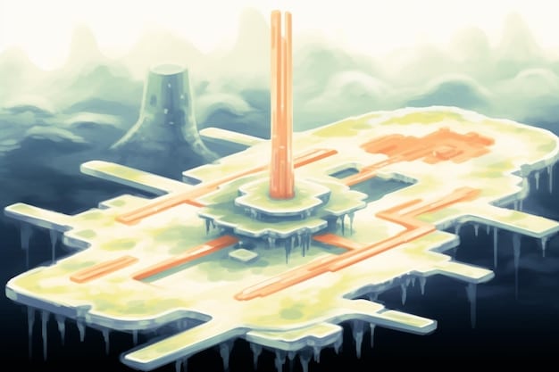 A strategic overview of the Summoner's Rift map, highlighting areas of split pushing pressure on one side and objective control focus (Dragon pit) on the other, showcasing champion icons in each zone..