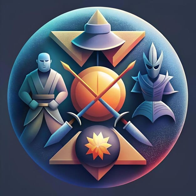 A collage of League of Legends champion icons, divided into categories that indicate their synergy with different Dragon Souls. Each champion icon is surrounded by an elemental aura that corresponds to the matching Dragon Soul, showcasing 'How to Adapt to the New Dragon Soul Changes in Patch 14.25 for Climbing Ranked in the US'.